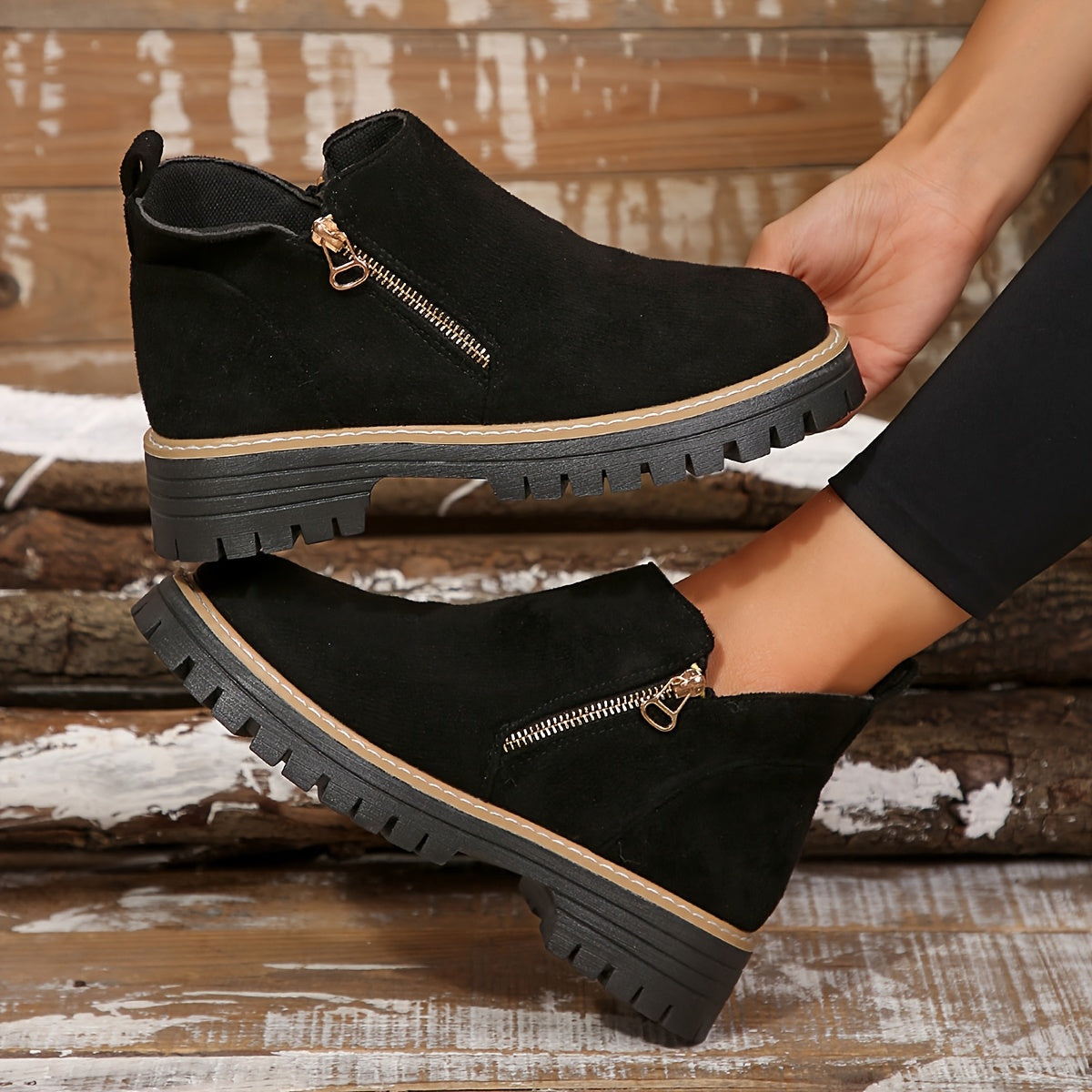 Botas de agua elegantes y cómodas con cremallera