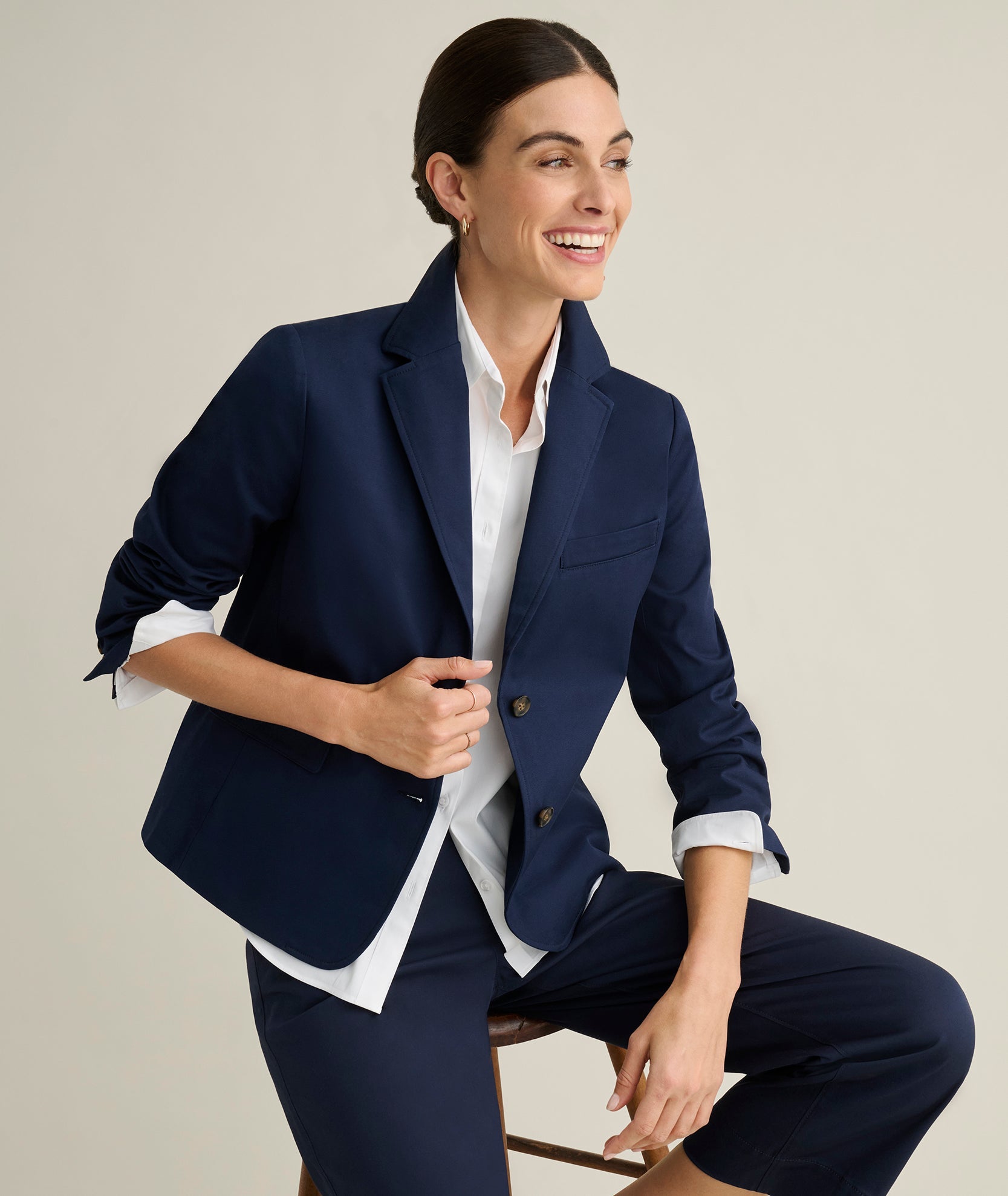 Blazer elástico de corte moderno