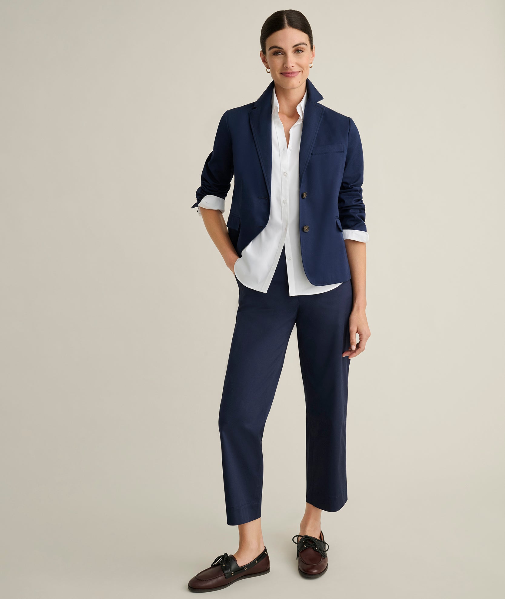 Blazer elástico de corte moderno